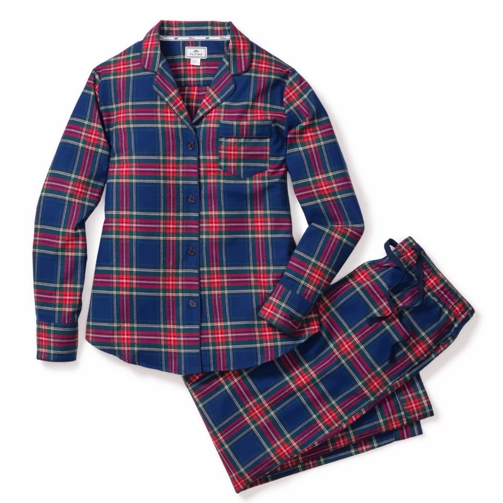 Petite Plume Women's Brushed Twill Pajama Set in Windsor Tartan
